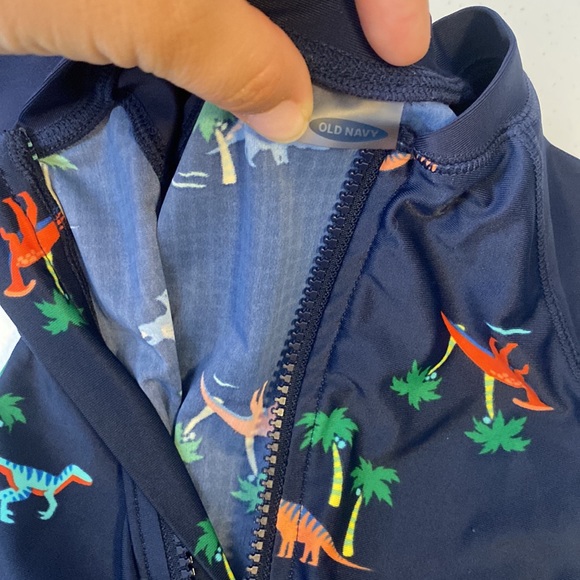 Old Navy Baby Boy Dinosaur One Piece Short Sleeve Summer Swimsuit 6-12 Months - Picture 5 of 8